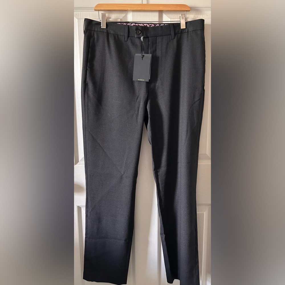 Ted Baker London Men’s Charcoal MMT-BEEZTRO Semi Plain‎ Trousers Size 34R $175